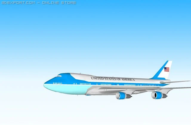 air force one boeing 747200 3D Model .c4d .max .obj .3ds .fbx .stl .blend 
