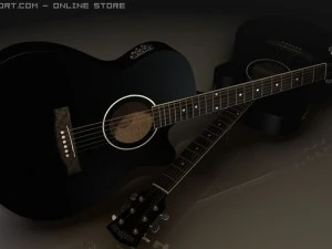 电原声吉他 3D 模型