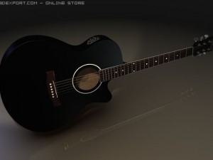 electro acoustic guitar 3D Model