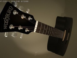 electro acoustic guitar 3D Model