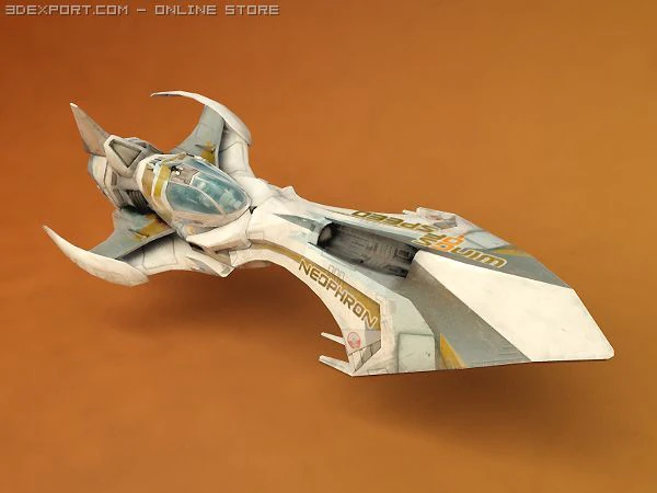 futuristic ship 3D Model .c4d .max .obj .3ds .fbx .stl .blend