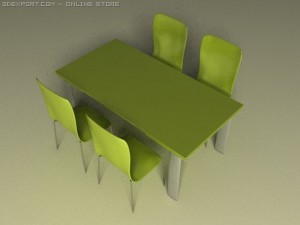 table and chairs 3D Model