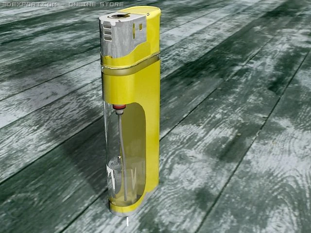 cigarettelighter 3D Model .c4d .max .obj .3ds .fbx .stl .blend 
