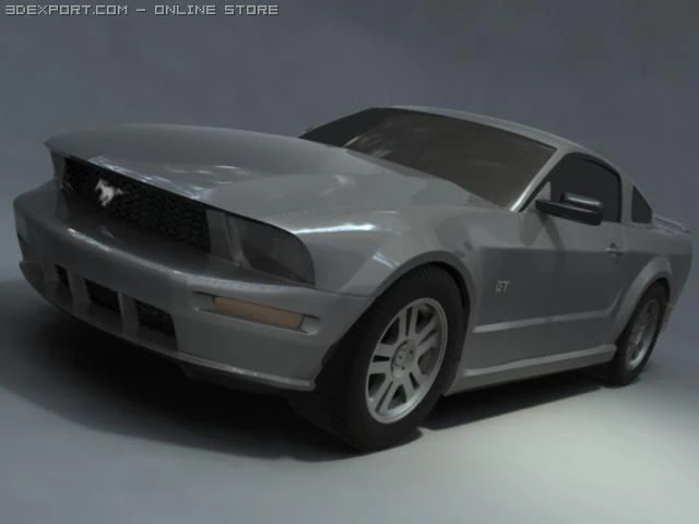 ford mustang gt v8 3D Model .c4d .max .obj .3ds .fbx .stl .blend
