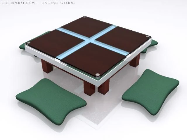 tea table 3D Model .c4d .max .obj .3ds .fbx .stl .blend 