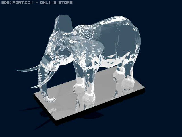 crystal elephant 3D Model .c4d .max .obj .3ds .fbx .stl .blend 