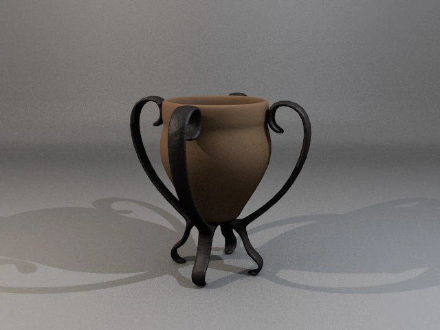 clay pot with stand 3D Model .c4d .max .obj .3ds .fbx .stl .blend 