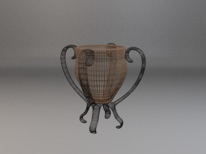 clay pot with stand 3D Модель
