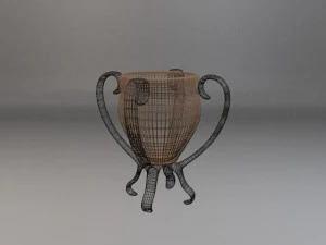 clay pot with stand 3D Model