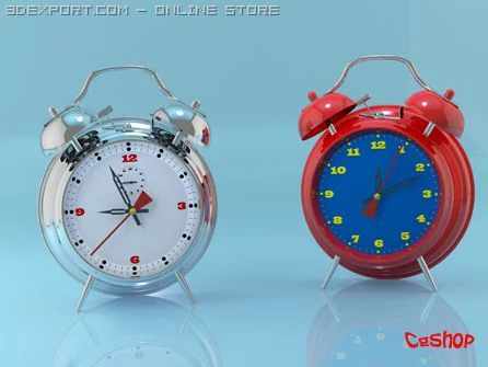 alarm clock 3D Model .c4d .max .obj .3ds .fbx .stl .blend