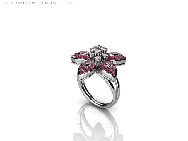 flower ring Model 3D .c4d .max .obj .3ds .fbx .stl .blend 