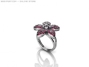 flower ring Modello 3D