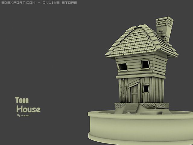 toon house Model 3D .c4d .max .obj .3ds .fbx .stl .blend 
