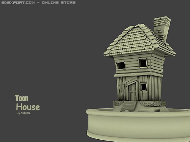 toon house 3D Model .c4d .max .obj .3ds .fbx .stl .blend 