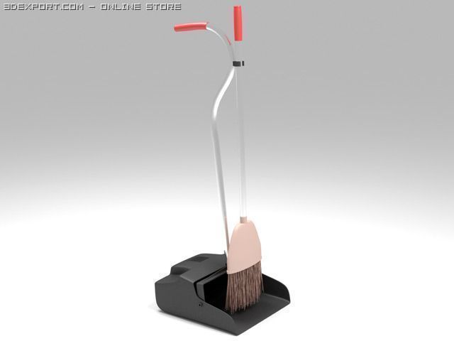 dustpan with brush Modello 3D .c4d .max .obj .3ds .fbx .stl .blend 