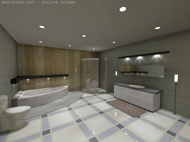 bathroom 3D Model .c4d .max .obj .3ds .fbx .stl .blend 