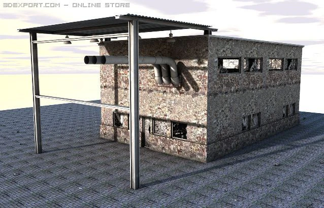 factory 3D Model .c4d .max .obj .3ds .fbx .stl .blend 