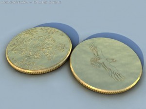 alaska coin Modello 3D