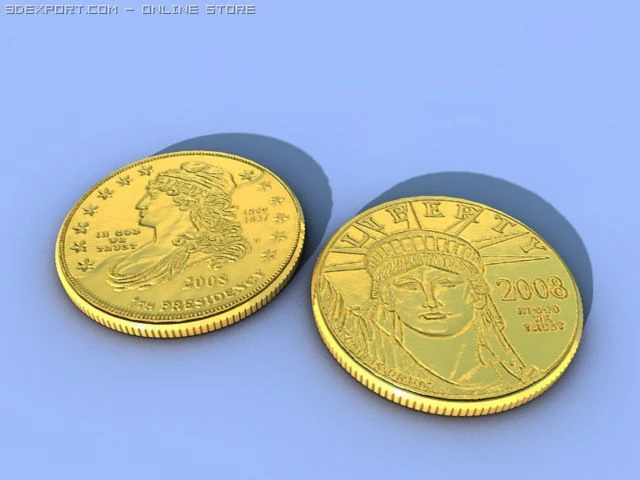 coin 3D Model .c4d .max .obj .3ds .fbx .stl .blend