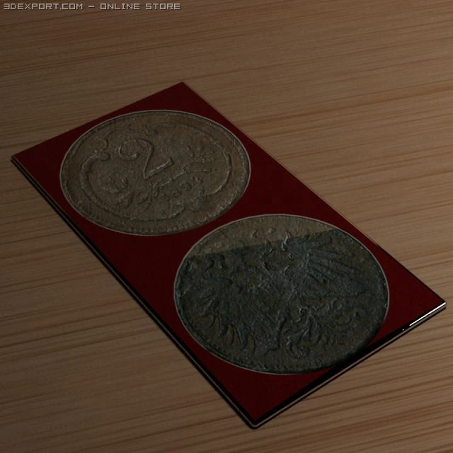 2 old coin 3D Model .c4d .max .obj .3ds .fbx .stl .blend 