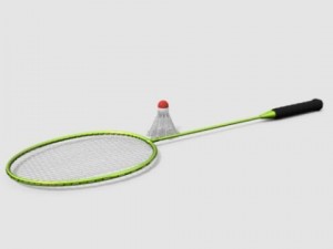badminton rackect with shuttlecock Modelo 3D