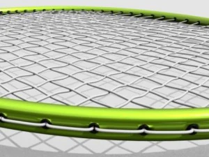 badminton rackect with shuttlecock 3D Model