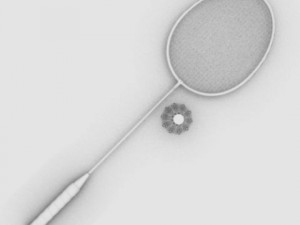 badminton rackect with shuttlecock 3D 모델