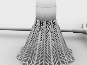 badminton rackect with shuttlecock 3D 모델