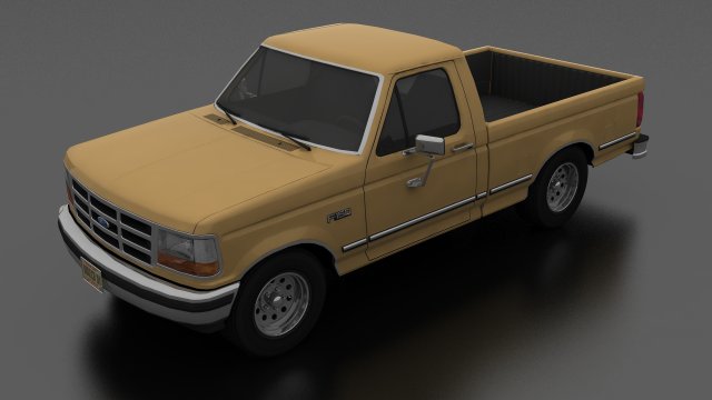 f-150 pickup 1992 regular cab short box Modelo 3D .c4d .max .obj .3ds .fbx .stl .blend 