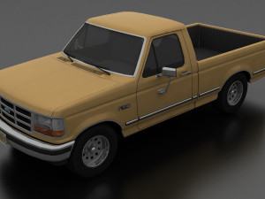 f-150 pickup 1992 regular cab short box 3D Model