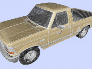 f-150 pickup 1992 regular cab short box Modelo 3D