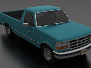 f-150 pickup 1992 regular cab long box 3Dモデル