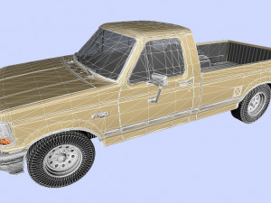 f-150 pickup 1992 regular cab long box 3Dモデル