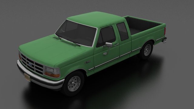 f-150 pickup 1992 supercab short box 3Dモデル .c4d .max .obj .3ds .fbx .stl .blend 