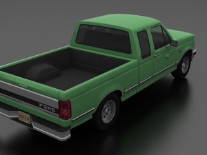 f-150 pickup 1992 supercab short box 3Dモデル