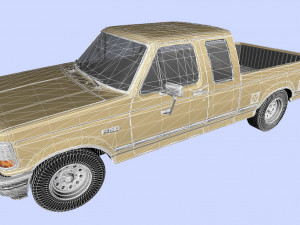 f-150 pickup 1992 supercab short box 3Dモデル
