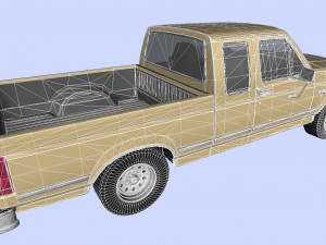f-150 pickup 1992 supercab short box 3Dモデル