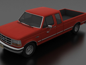 f-150 pickup 1992 supercab long box 3D Model