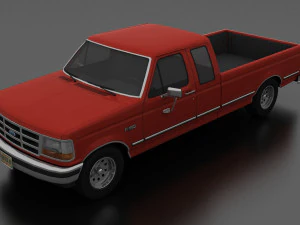 F-150 pick-up 1992 supercab box lungo Modello 3D