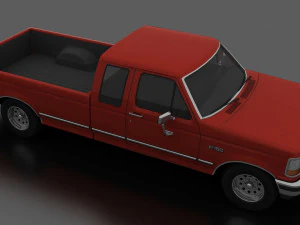 f-150 pickup 1992 supercab long box 3D Model