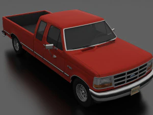 f-150 pickup 1992 supercab long box 3D Model