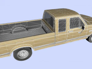 f-150 pickup 1992 supercab long box 3D Model