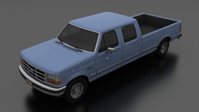 f-350 pickup 1992 crewcab 3D Model .c4d .max .obj .3ds .fbx .stl .blend 