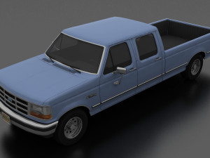 f-350 pickup 1992 crewcab 3D मॉडल