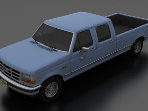 f-350 pickup 1992 crewcab 3D Model