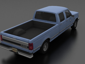 f-350 pickup 1992 crewcab 3D Model