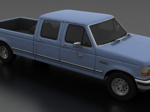f-350 pickup 1992 crewcab 3D Model