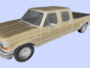 f-350 pickup 1992 crewcab 3D Model