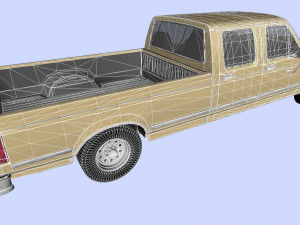 f-350 pickup 1992 crewcab 3D Model