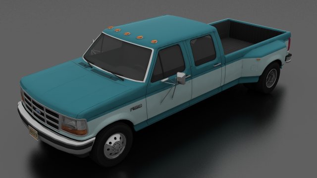 f-350 pickup 1992 crewcab drw Modèle 3D .c4d .max .obj .3ds .fbx .stl .blend 